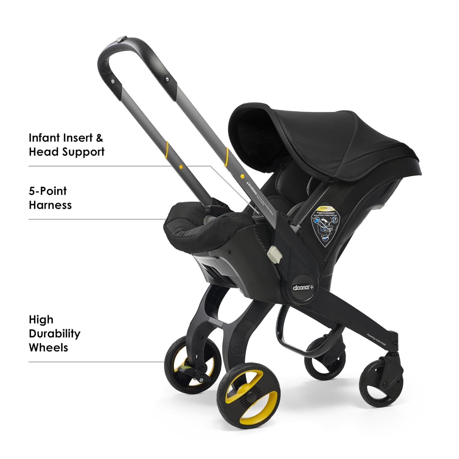 Limited-time offer】Doona Car Seat & Stroller, Nitro Black - All-in-One Travel System